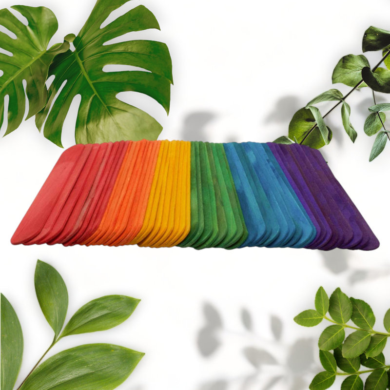 100-Pack Vibrant Colored Popsicle Sticks
