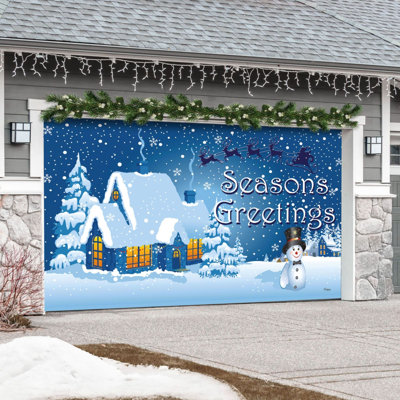 Magical Winter Wonderland Christmas Double Garage Door Banner - Outdoor Holiday Decorations