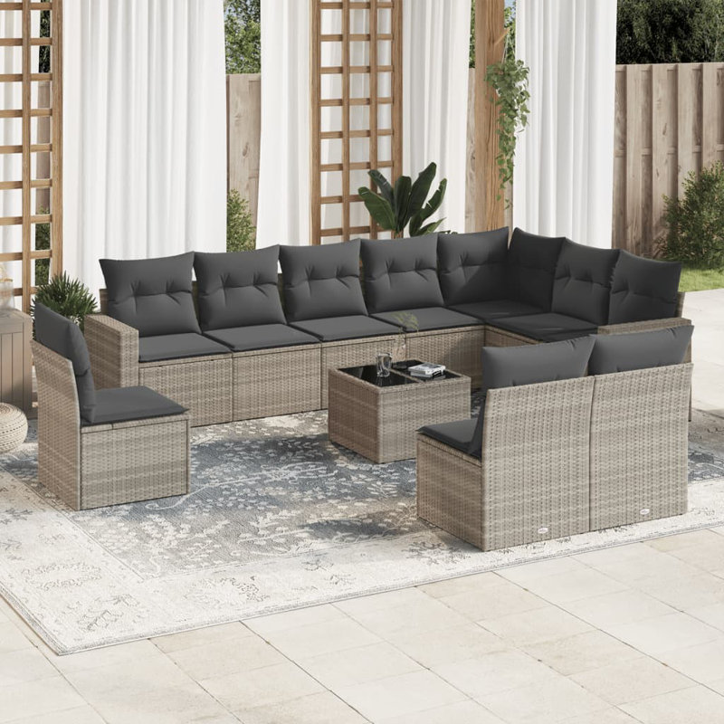  Patio Sofa Set Light Gray