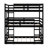 Detachable Triple Rubber Wood Bunk Bed With Ladders, Guardrails-861257477