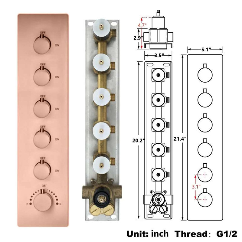 Système de douche thermostatique Teramo