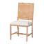 Chaise de salle à manger bali & pari Sandy - Chaise d'appoint en bois artisanal et rotin naturel avec motif en bambou