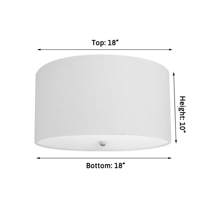 Abat-jour tambour en lin blanc Moderne