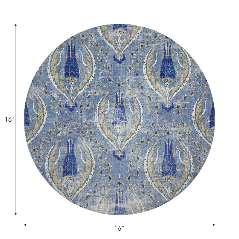 Byzantine Jewel Pebble 16" Vinyl Placemat, Navy