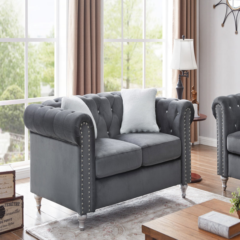 Causeuse moderne grise pour des intérieurs confortables, Gris