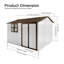 Abri de jardin en métal 10 pi x 8 pi avec rangement blanc et café avec fenêtre-113717580-113717581
