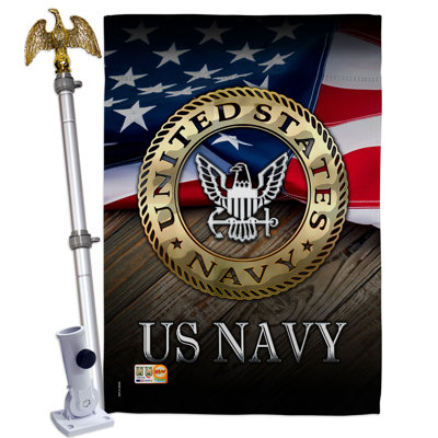 Ensemble de drapeaux de maison 2 pi 3 po x 3 pi 3 pi Us Navy