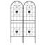Ensemble de 2 treillis d'extérieur 71 po x 19,7 po, métal antirouille pour les plantes, porte-fleurs de jardin, noir, support de rouille robuste, vignes de lierre, raisin, installation facile