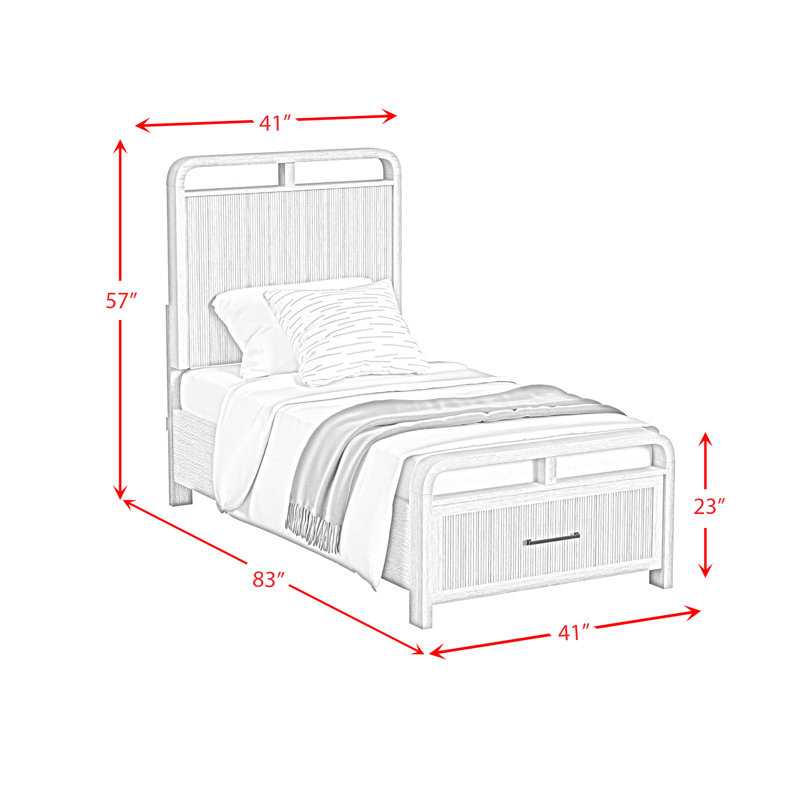 Busey Twin Storage Bed In Black With Grain, Twin