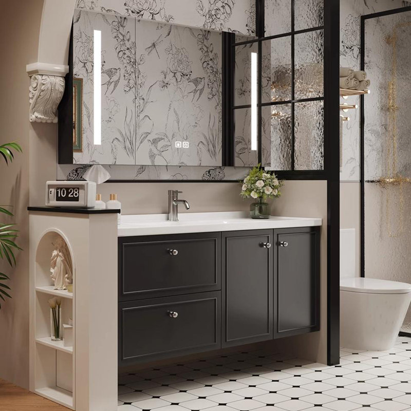 French minimalist retro bathroom cabinet