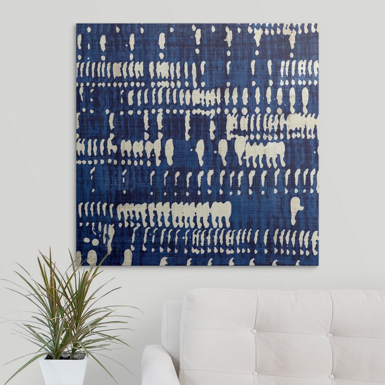 « iv », impression Indigo Batik, H 30 po x l 30 po x P 1,5 po, Toile
