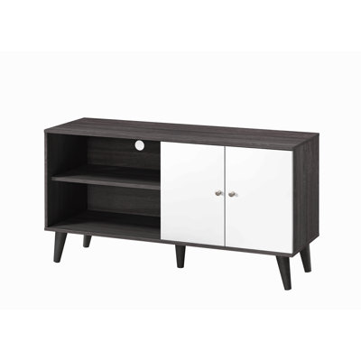 Meuble télé pour téléviseur de 47,3 po ou moins Amidon, avec 2 tablettes de rangement et 1 armoire, meuble télé moderne dans le salon