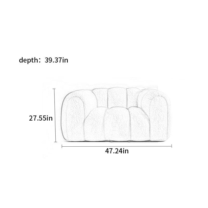French Minimalist Cream Pumpkin Sofa Upholstered 47.24'' Sofa