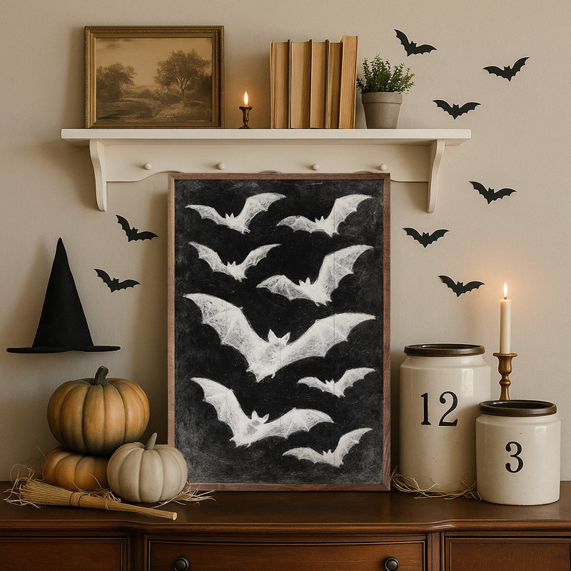 Chauves-souris noires, H 16 po x l 10 po