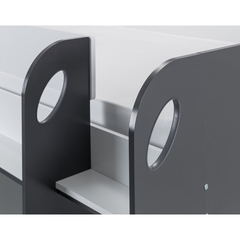 Fia 90 X 190cm Mid Sleepers with Storage Included, Charcoal/White