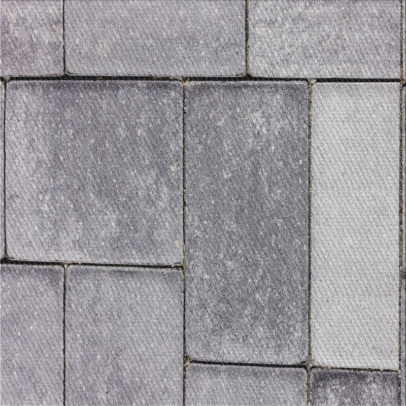 Tapis gris tissé à la machine, Carré 7 pi