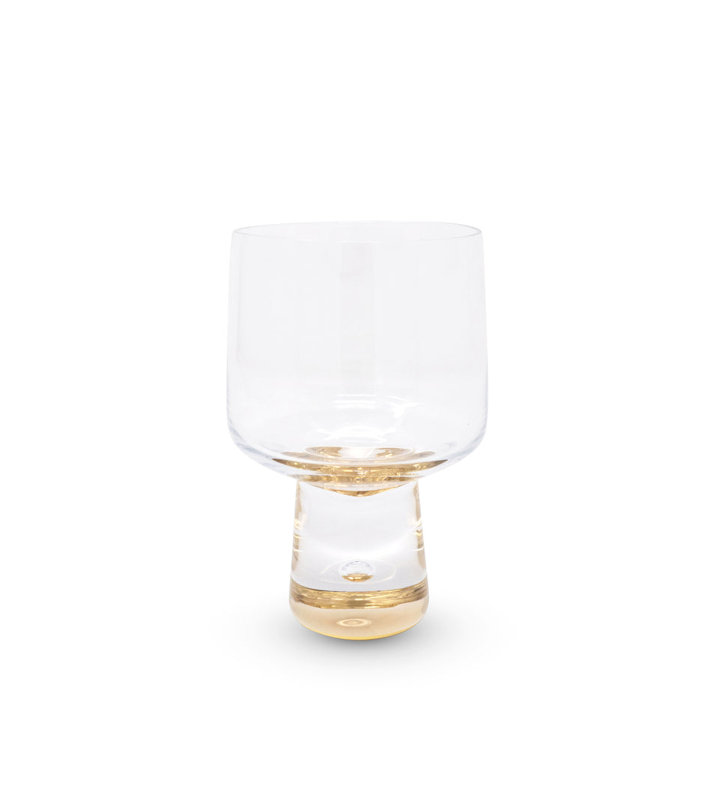 4 Pc Wine Glasses with Gold Reflection Base