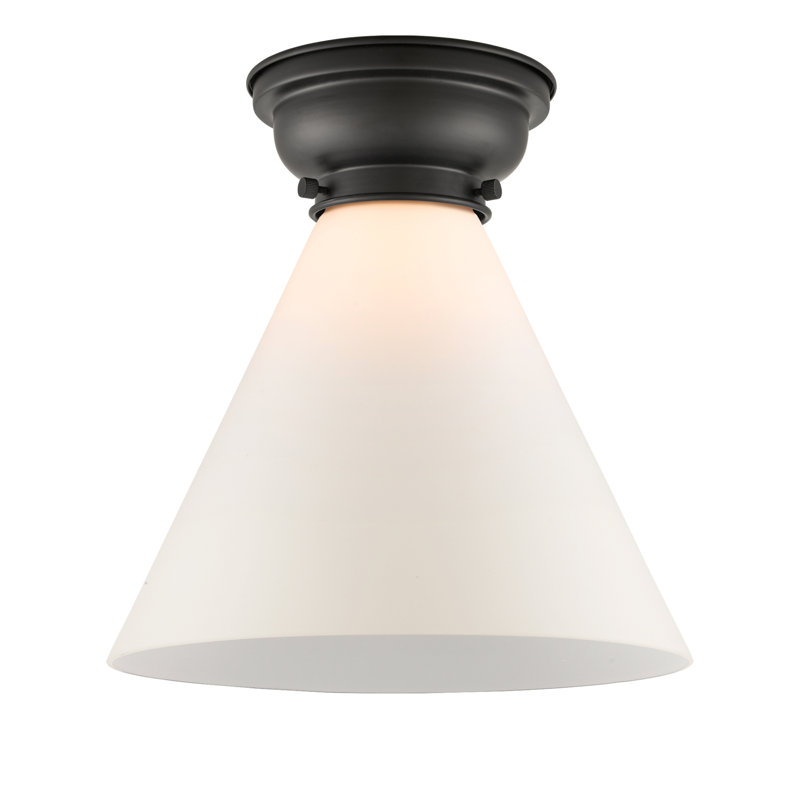 Plafonnier encastré 1 lumière 12 po Aditi Cone, Noir mat, Blanc mat, Ampoule non incluse