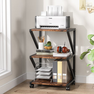 3-Tier Rolling Printer Cart Under Desk Storage with Storage for Home Office