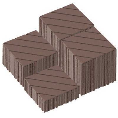 12"X12" Plastic Waterproof Interlocking Deck Tiles For Patio