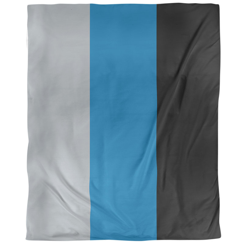 Housse de couette simple Arizona, Gris / bleu / noir, Housse de couette pour très grand lit