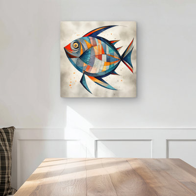 Geometric Fish - Marine Animals Metal Print for Home Decor