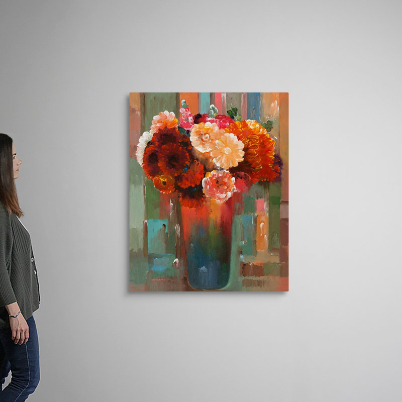 "Sunset bouquet" par Hooshang Khorasani, reproduction d’art sur toile, H 45 po x l 36 po x P 1,25 po, Toile tendue