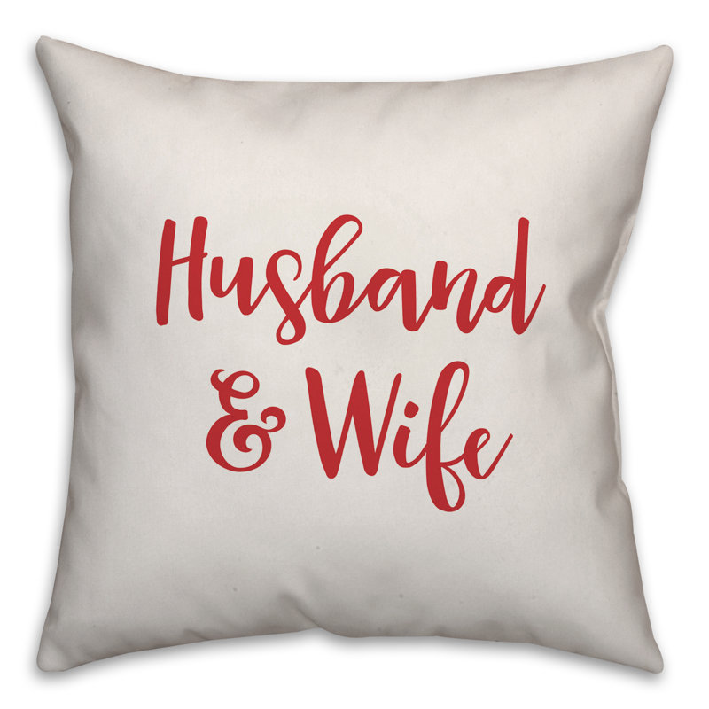  Coussin mari et femme, Blanc / rouge, Housse de coussin