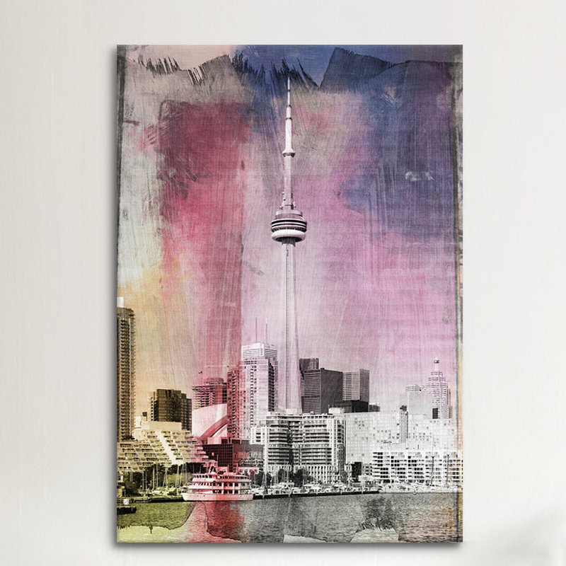 « toronto, tour canada », impression sur toile 3, H 18 po x l 12 po x P 1,5 po