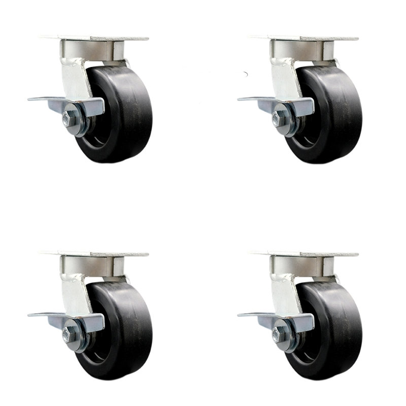 Roulettes pivotantes en oléfine Kingpinless