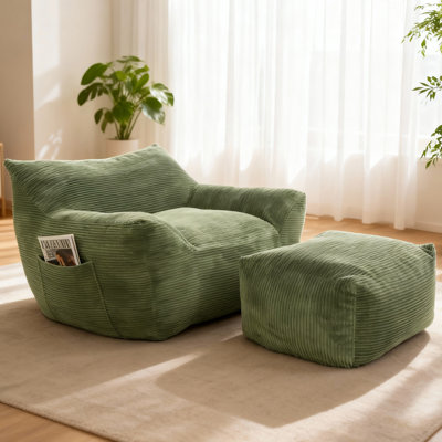 Fauteuil à billes en velours côtelé