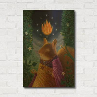 «The Mystic» par Gina Matarazzo, art mural en métal doré, 12 po x 16 po