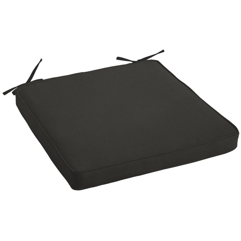Sunbrella Outdoor 2'' Dining Chair Cushion, Canvas Black Sunbrella Canvas