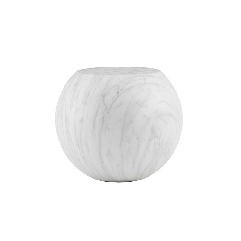 Bong End Table, White Carrara
