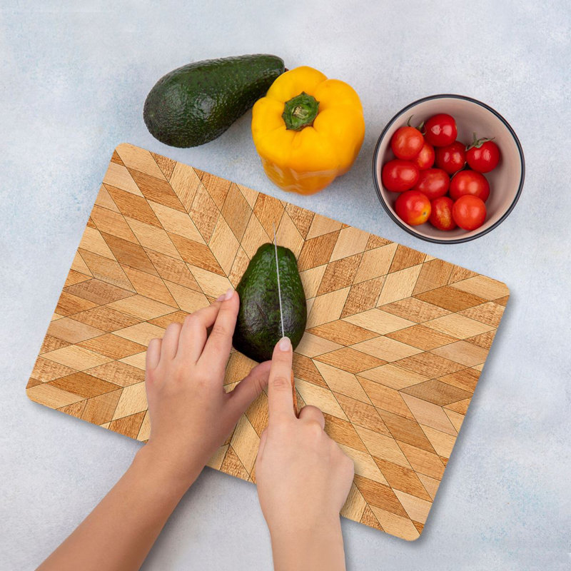 Tempered Glass Cutting Board, 7.9 x 11.8 inches | 100% Antibacterial, Easy-Clean Surface, Non-Slip Silicone Feet | Perfect for Food Prep & Serving, Durable & Stylish Kitchen Essential, Not Dishwasher Safe