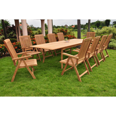 Ensemble repas 11 pièces teck luxueux Harlow