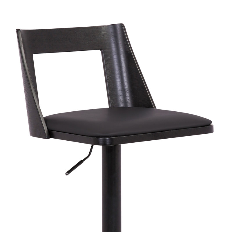 Tabourets de bar réglables, similicuir noir, pivot moderne pour la cuisine