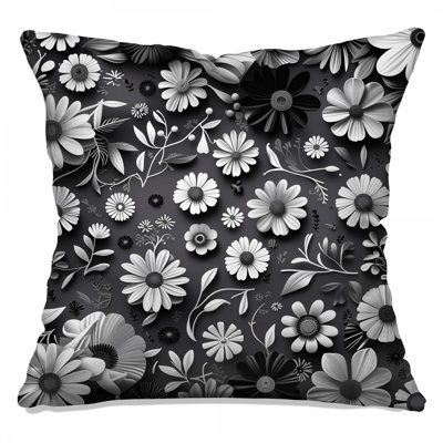 Coussin BlackWhiteFloral