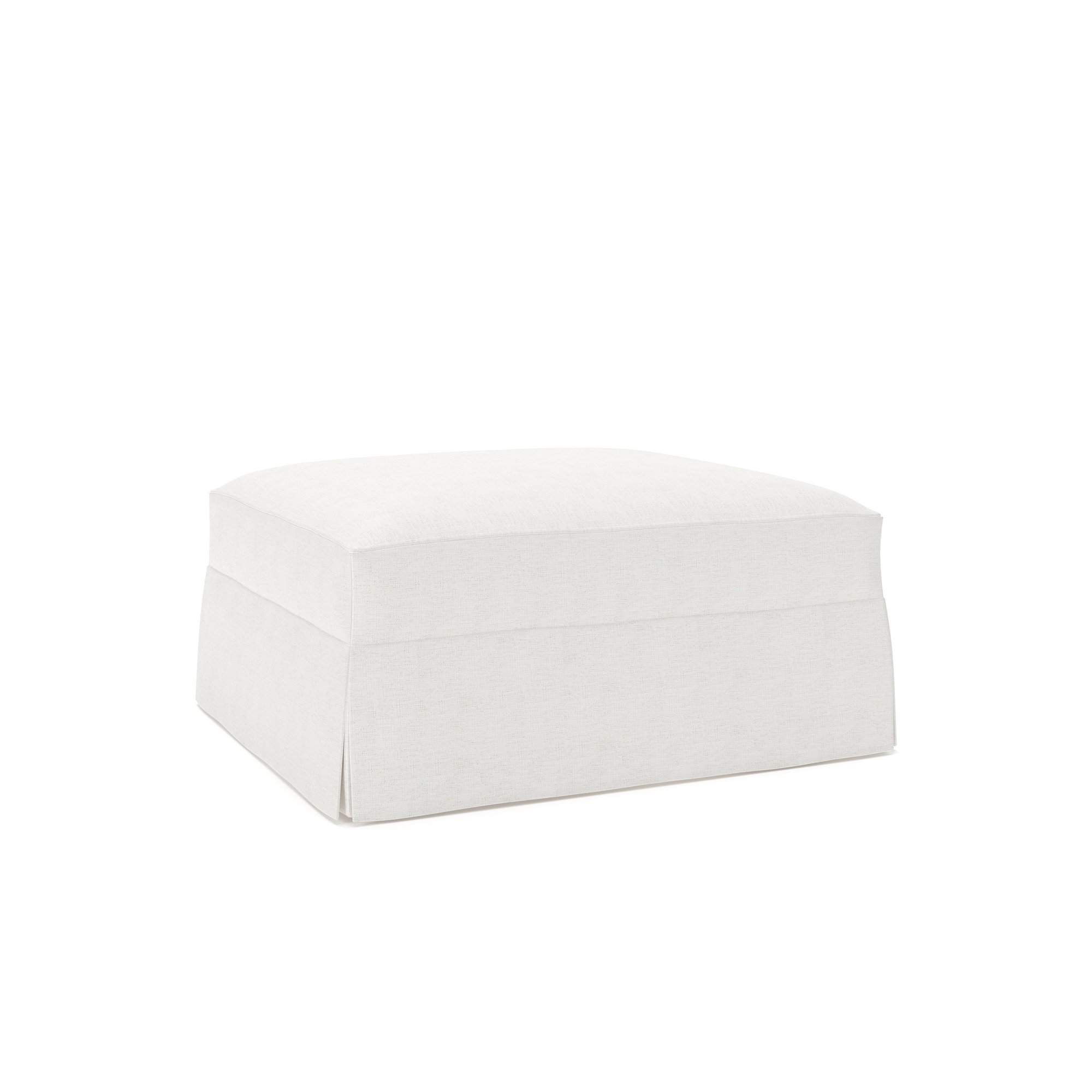 Lucia Upholstered Ottoman, Nomad Snow Crypton® Chenille