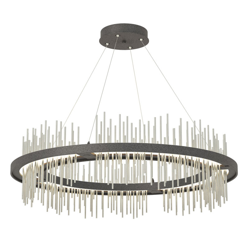 Gossamer 1 - Light Unique Geometric LED Pendant, Sterling, Natural Iron