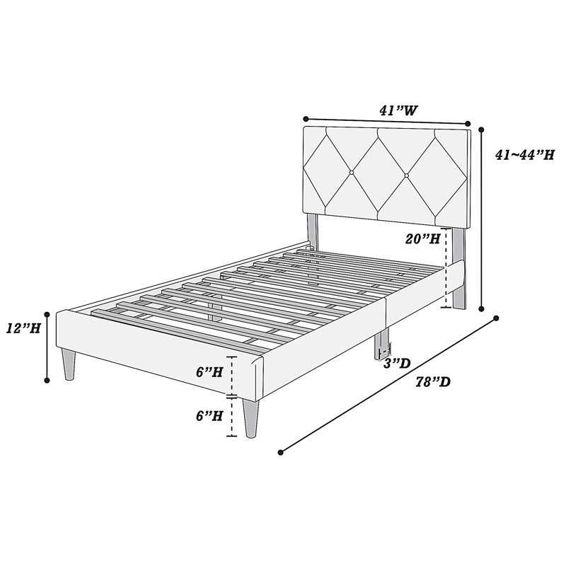 Twin Bed, Twin, Light Pink