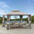 Sunjoy Roberts Outdoor Patio Steel Frame 11 x 13 ft. 2-Tier Soft Top Gazebo with Canopy Roof, Netting, and Curtains-53617786-53617788