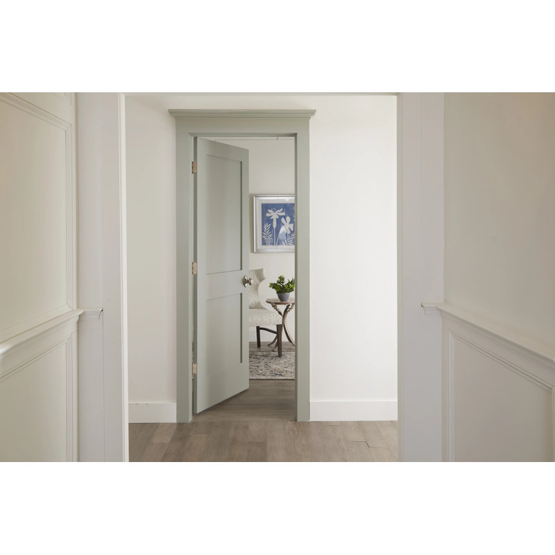 Porte intérieure pré-montée en bois 2 panneaux avec poignée et kit d'installation Evelin, 24 po x 80 po, Gauche