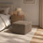 Canapé-lit en velours côtelé 23,7 po x 25,7 po, tabouret de pieds rectangulaire en peluche sans assemblage avec conception capitonnée à rainures, décor multifonctionnel peu encombrant pour le salon