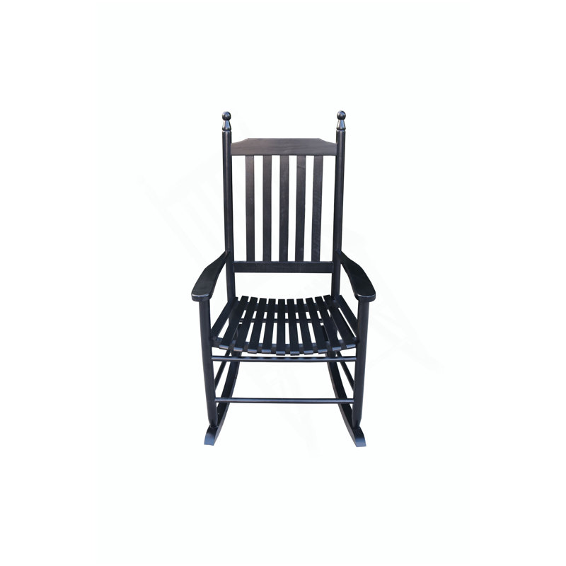 Chaise berçante en bois NOIR, sans passe-partout