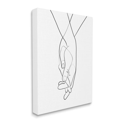 Mains entrelacées, geste romantique minimaliste