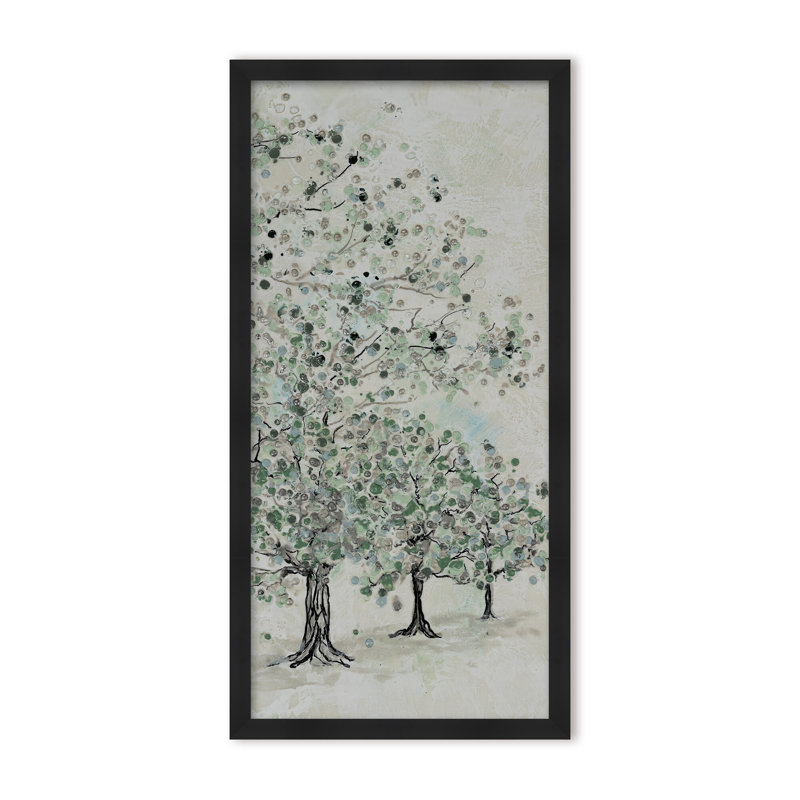 Nature Inspired "Dappled Canopy" Canvas Wall Art By , 24" H x 12" W, Framed Matted Print, White