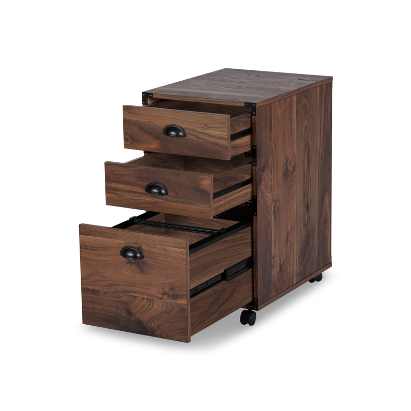 2 Piece Executive Desk Office Set, Walnut