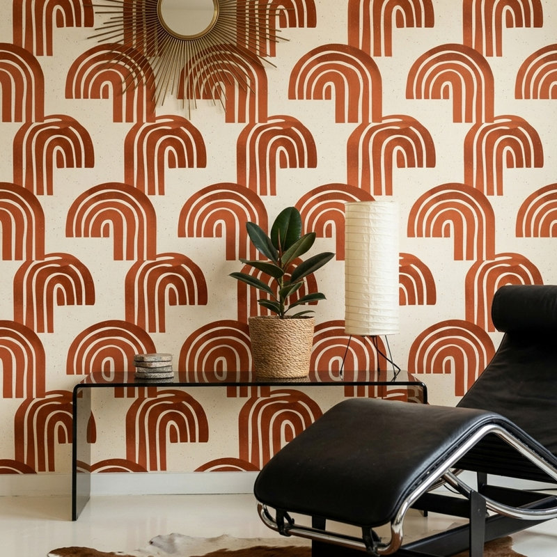 Papier peint moderne Mid Century, Texturé non collé