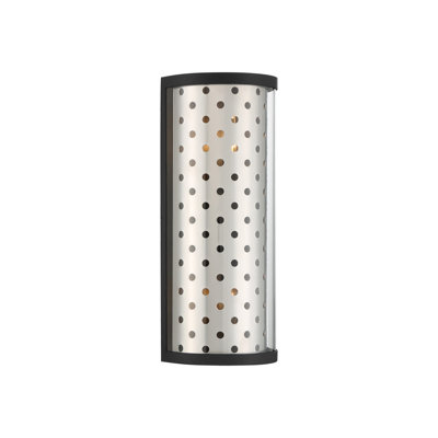 Grado 2lt Sconce, Black+Painting Brass